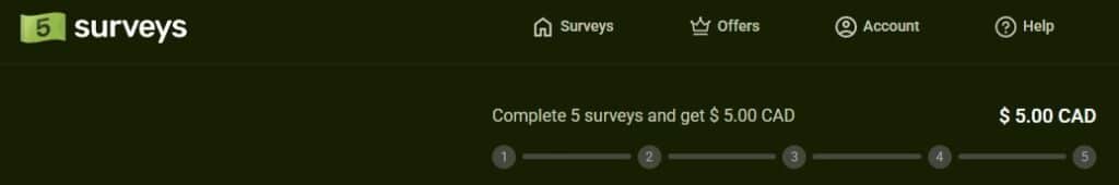 FiveSurveys Pays 5 Dollars