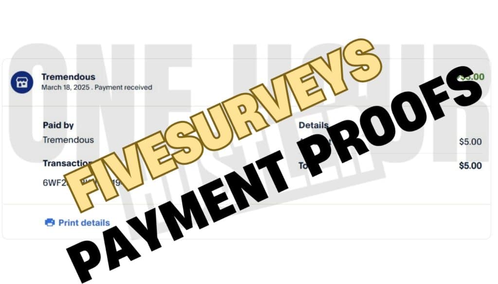 FiveSurveys Payment Proofs Page