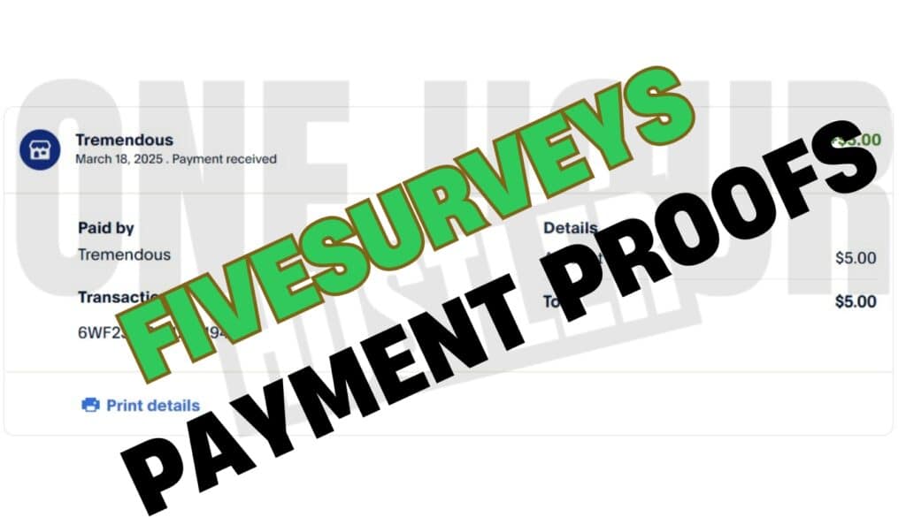 FiveSurveys Payment Proofs Page 2