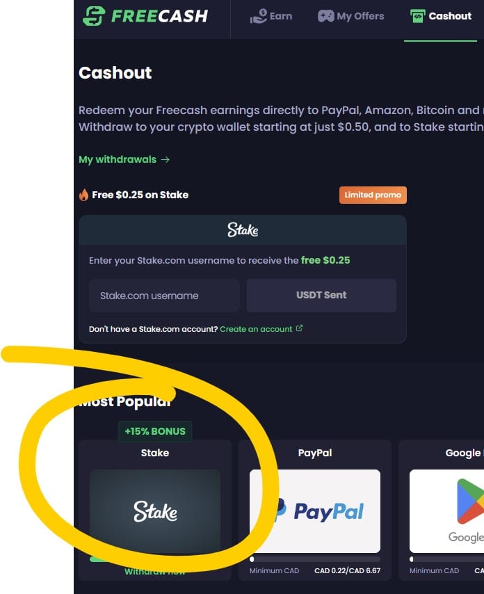 FreeCash Stake